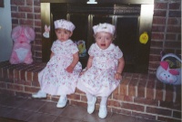 Cora and Catie in their Easter Dresses