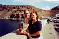 Cora, Mommy, and Daddy at the Hoover Dam